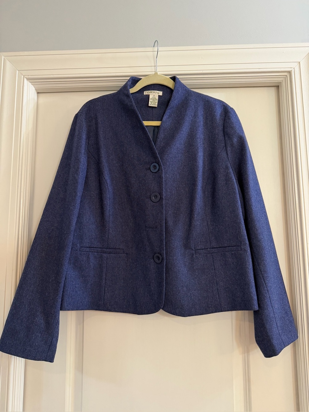 Orvis Navy Tailored Three-Button Blazer